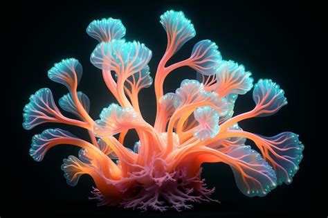 Yellow Sea Tulip - A Striking Flower Coral Exhibiting Mesmerizing Bioluminescence